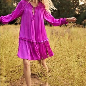 Anthropologie Giulia Tunic Dress Fuschia